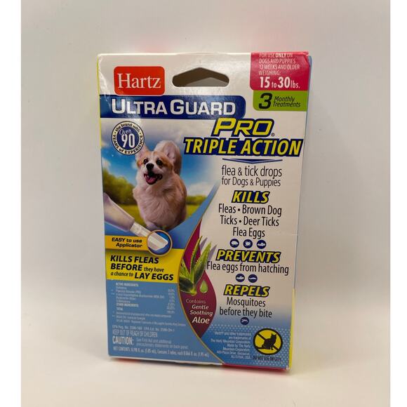 Hartz UltraGuard Flea and Tick Treatment for Dogs 15-30 lbs 3 Monthly Treatments - Picture 2 of 8